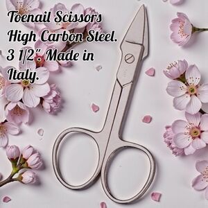 Toenail Manicure Scissors High Carbon Steel Curved 3 1/2" Made In Italy #3